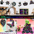 Miniatyrbild 7 av 10: Set 10/20/50 ark Skrapa bort det Papper Ritbrädor Ark Färgglad konstpresent till barn DIY Set 3