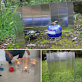 Miniatyrbild 6 av 10: Bärbar aluminiumlegering utomhusvindruta Lättviktsbart vindskydd för campingspis utomhusgrill White