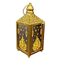 Miniatyrbild 1 av 10: Gyllene/vit Ramadan Lykta Lampa Happy Eid Light Ramadan Inredningslampa Hem Fest Dekoration Prydnader för semester Gold Large