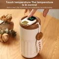 Miniatyrbild 7 av 11: Kaffemugg med temperaturdisplay Bärbar vattenflaska i rostfritt stål för resor White Coffee