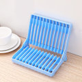 Miniatyrbild 7 av 10: Fällbart avloppsställ Diskar Bestick Förvaringslåda Avloppsställ Mugghållare för köksservis Blue