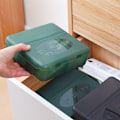Miniatyrbild 3 av 9: Desktop Data Cable Organizer Box Multi-purpose Slitstark kabelbox för hem i sovrummet Transparent
