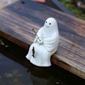 Miniatyrbillede 3 af 7: Søde Spøgelser Figur Dekoration Spooky Fiskende Spøgelser Statue Ferie Dekorationer Til Have Veranda Indretning Default