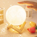 Miniatyrbild 4 av 11: LED månlampa dekorativ nattlampa med träställ för barn pojkar flicka Without Wooden Frame 10cm