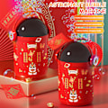 Miniatyrbild 2 av 11: 12 hål Spaceman Firework Bubble Machine Rolig läcksäker bubbla blåser leksak för barn Red