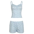 Miniatyrbillede 1 af 6: Blomstret Undertrøje Shorts Pyjamassæt Sødt Afslappet Cami-Shorts Sæt til Kvinder Super Blødt Åndbart Todelt Nattøj L