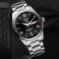 Miniatyrbild 7 av 11: Helautomatisk mekanisk watch för män Enkel vattentät armbandsur Present för födelsedag Gold