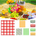 Miniatyrbild 5 av 10: Vattentäta hopfällbara filtar Stängbar mode picknickmatta för utomhuscampingstrand Yellow Plaid 150 * 200cm