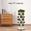 Miniatyrbild 3 av 10: Stack-Up Typ Stereoskopisk blomkruka Plast Stapelbar vertikal blomkruka för trädgårdshem Red