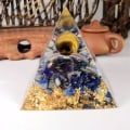 Miniatyrbild 3 av 7: Livets träd Orgone Pyramid Ametist Peridot Healing Crystal Energy Orgonite Pyramid EMF-skydd Meditationsverktyg Light Gray L