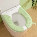 Miniatyrbild 5 av 11: Cover Vattentät toalettsitsdyna med handtag Soft Thicken EVA självhäftande toalettsitsöverdrag Kuddar Green 2pair