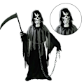 Miniatyrbild 6 av 7: Halloween Grim-Reaper Cosplay Kostym för Pojkar Temafest Rollspel Kostym Rekvisita EE371 L