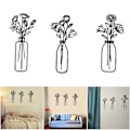 Miniatyrbild 2 av 10: Metall väggkonstdekoration lätt blomma i kruka kreativ prydnad för vardagsrum kök sovrum Narrow Vase