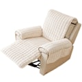 Miniatyrbild 1 av 8: Quiltad stretchreclinerskydd Komfort Vattentät Möbelskydd Med Förvaringsfickor Soffa Skydd För Hem Beige 53 * 190cm
