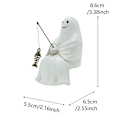 Miniatyrbillede 7 af 7: Søde Spøgelser Figur Dekoration Spooky Fiskende Spøgelser Statue Ferie Dekorationer Til Have Veranda Indretning Default