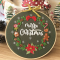 Miniatyrbild 5 av 10: Broderisats för nybörjare med julkransmönster korsstygnskit för juldekorationspresenter C