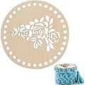 Miniatyrbild 7 av 10: 2 ST Träplattor för stickning Virkad vävd korgpåse Botten/ Cap Vävning Craft Shaper med hål för DIY 3