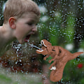 Miniatyrbild 2 av 11: Simulering Dinosauriepressande vattenpistolleksaker Robust bärbar vattenkampleksak för sommarpoolen 3pcs