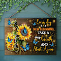 Miniatyrbild 1 av 6: Butterfly Solrosor Väggkonst Varje dag är en ny början Heminredning Hängande bild för vardagsrummet sovrum 20*25cm