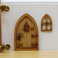 Miniatyrbild 5 av 10: Fairy Dörr och Fönster Set För Träd Miniatyr Trä Fairy Pixie Trädgård Utomhusdekor för Hem Barn 9