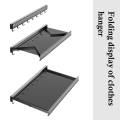 Miniatyrbild 8 av 9: Infällbar utdragbar kläder Mesh Stor kapacitet Sparar utrymme Klädställ för balkong Black Short