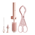 Miniatyrbild 1 av 11: Elektrisk silikonflaskaborste 360° roterande set för vattenflaskor Pink 4pcs Set