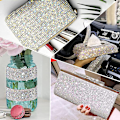 Miniatyrbild 3 av 7: DIY Rhinestone självhäftande band Lätt att använda Kristaller Dekorationsremsor för hantverk Champagne 12 Rows