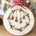 Miniatyrbild 4 av 10: Broderisats för nybörjare med julkransmönster korsstygnskit för juldekorationspresenter C