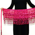 Miniatyrbild 1 av 7: Dam Magdans Paljett Hip Scarf Boho Style Party Kostym För Dansfester Pieces of red