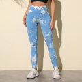 Miniatyrbild 4 av 6: Fashionabla Tie-Dye Fitness Byxor Bekväma ventilerande Leggings för Sport Gym Jogging Atrovirens S