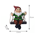 Miniatyrbild 11 av 11: Trädgårdstomtar prydnader Utomhusdekorationer Hängande staty Svängande tomte A