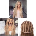 Miniatyrbild 10 av 10: Dam Gradient Blond Lång Lockig Peruk Syntetisk vågigt hår Värmebeständig peruk Glod
