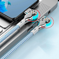 Miniatyrbild 4 av 11: Dubbel armbågshuvud roterbar laddningskabel Lätt bärbar laddningssladd för telefoner bärbara datorer for ios 1m