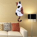 Miniatyrbild 7 av 10: Kreativ tecknad Söt kattväggklocka DIY-katt Akrylväggklocka med svängsvanspendel för vardagsrum, sovrum, kök C