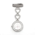 Miniatyrbild 1 av 9: Runda watch med hjärtformad kedja Personlig nummervisningsklocka för sjuksköterska White up Surface