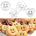 Miniatyrbild 1 av 7: 4-delad smiley i rostfritt stål kakskärare form Fondant form Bakverktyg Socker form