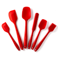 Miniatyrbild 5 av 10: 6st silikonspadar Set Värmebeständig non-stick bakredskap Set för matlagning Bakning Mixa Köksmaterial Red