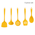 Miniatyrbild 3 av 10: 1/5-pack Silikon Köksredskap Set För Matlagning Bakning Gul Non Stick Spatel Set Värmebeständig Köksprylar 5PCS