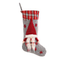 Miniatyrbild 6 av 10: Julstrumpa med 3D-tomtar Santa Loop Design Hållbar Långvarig Lättvikt Bästa presenten till jul nyår Red Pocket Stripe