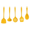 Miniatyrbild 1 av 10: 1/5-pack Silikon Köksredskap Set För Matlagning Bakning Gul Non Stick Spatel Set Värmebeständig Köksprylar 5PCS