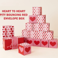 Miniatyrbild 4 av 8: 2024 Valentine studsar Röd paketlåda Vikbar Fashionabla studsar Röda kuvert för present 18 Boxs