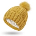 Miniatyrbild 1 av 11: Elastisk ribbstickad mössa för hårskydd Bekväma andningsbara temamössor för kvinnor tjejer Yellow