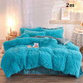 Miniatyrbild 9 av 10: 4 st/ set Färgglada fluffiga sängkläder Set Långt plysch cover Lakan Örngott Set Big Red 1.8m