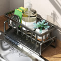 Miniatyrbild 6 av 9: Multifunktionell bänkskiva dränerande förvaringsställ Kraftig slitstark dräneringsställ för badrumskök White