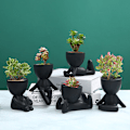 Miniatyrbild 7 av 10: Dekorativ suckulentkruka med dräneringshål Handgjord keramisk blomkruka Vas Staty prydnad för inomhus utomhus B - Ordinary Sit