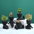 Miniatyrbild 7 av 10: Dekorativ suckulentkruka med dräneringshål Handgjord keramisk blomkruka Vas Staty prydnad för inomhus utomhus D-lap Sit