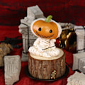 Miniatyrbillede 4 af 7: Græskar Fugleskræmsel Fiskeri Figur Sød Smil Græskar Hoved Fiskere Skulptur Udendørs Have Statue Til Halloween Straw