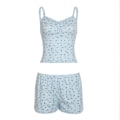 Miniatyrbillede 1 af 8: Blomstret Undertrøje Shorts Pyjamassæt Sødt Afslappet Cami-Shorts Sæt til Kvinder Super Blødt Åndbart Todelt Nattøj XL