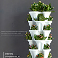 Miniatyrbild 7 av 10: Stack-Up Typ Stereoskopisk blomkruka Plast Stapelbar vertikal blomkruka för trädgårdshem Red