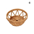Miniatyrbild 10 av 10: Rotting vävd bricka Närbutik Handgjord rund korg Mathantverk Rottingbricka för förvaring av matfrukt Bread Plate